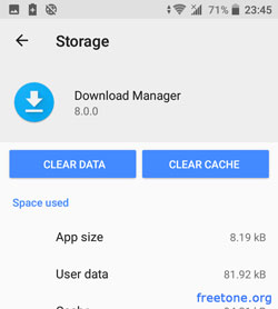 Clear Data android 8 oreo